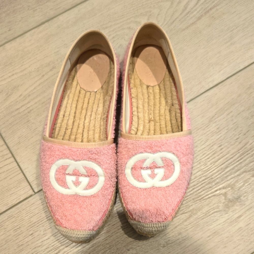 Gucci Pink and White Espadrilles 4q Eur 10 Us
